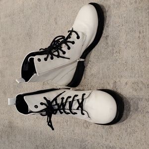 White combat boots